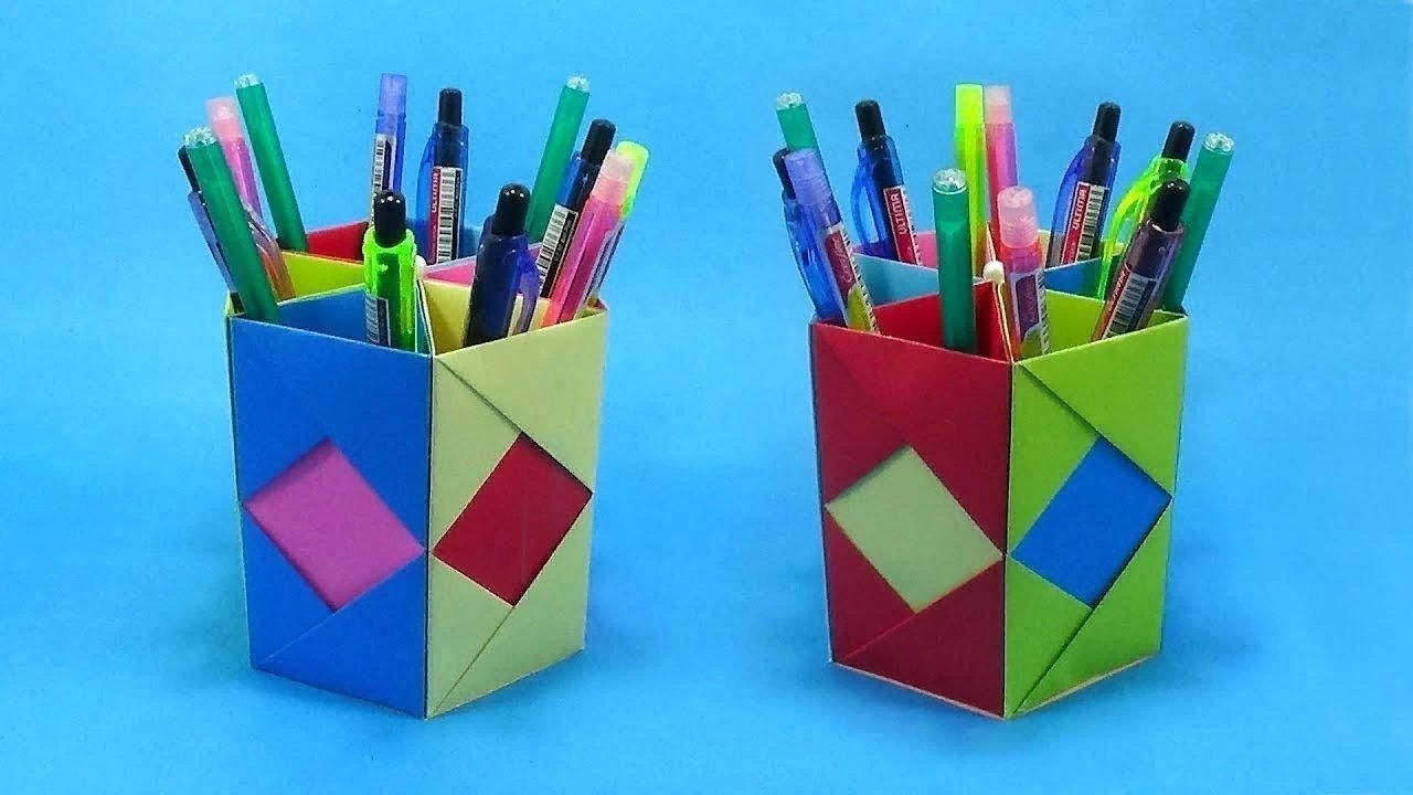 Мастер-класс «Оригами из бумаги. Подставка для школьных принадлежностей».